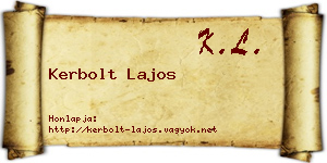 Kerbolt Lajos névjegykártya